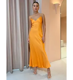 Bec & Bridge Amber V Maxi Dress in Nectarine Orange Size 8 for rent on The Volte - image 1