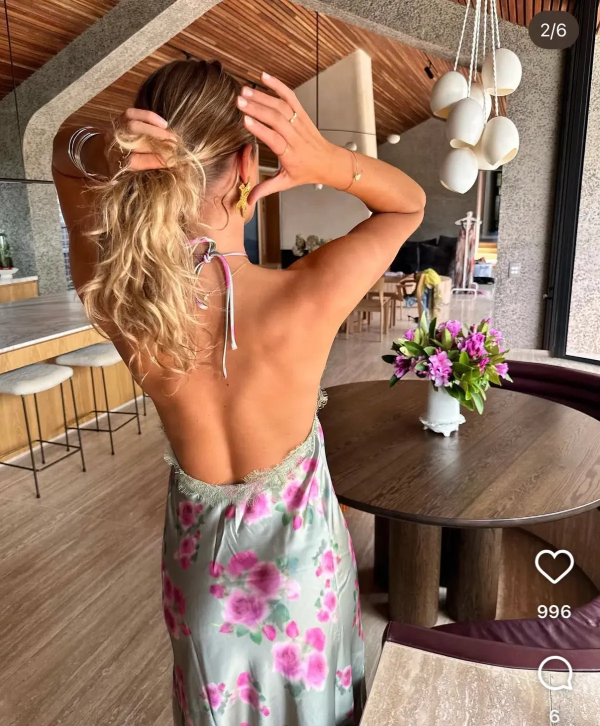 WeWoreWhat Lace Halter Maxi Dress in Sage - Image 2
