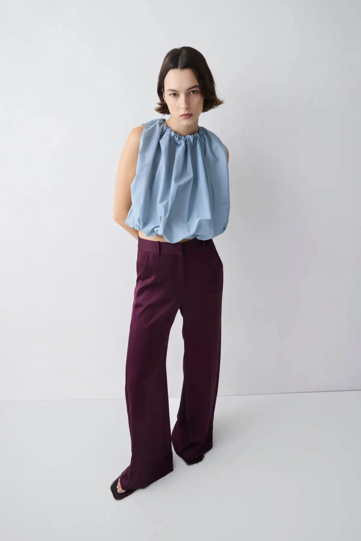 Bianca Spender Plum Satin Pulse Pant Purple Size 10 - Image 3
