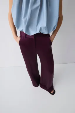 Bianca Spender Plum Satin Pulse Pant Purple Size 10 for rent on The Volte - image 1