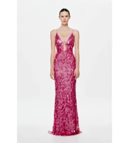 Misha Sapphire Sequin Maxi Dress in Fuchsia Size XXS/AU4 for rent on The Volte - image 1