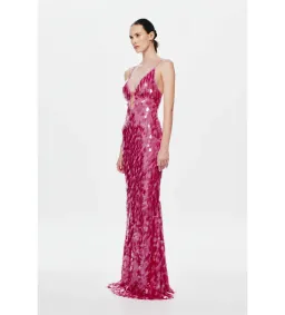 Misha Sapphire Sequin Maxi Dress in Fuchsia Size XXS/AU4 for rent on The Volte - image 2