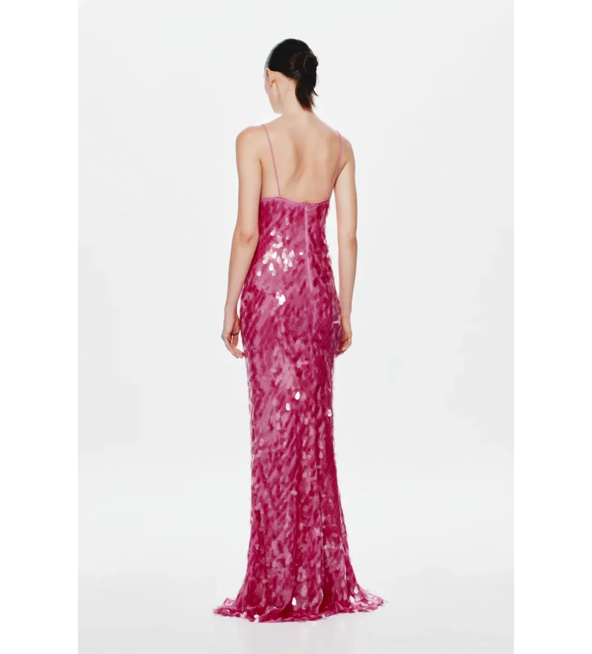 Misha Sapphire Sequin Maxi Dress in Fuchsia Size XS/AU6 - Image 3