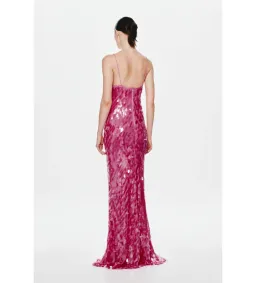 Misha Sapphire Sequin Maxi Dress in Fuchsia Size XS/AU6 for rent on The Volte - image 3