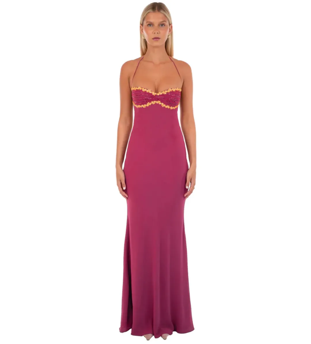 I Am Delilah Delilah Maxi Dress in Wine Size S/AU8 for rent on The Volte - main image