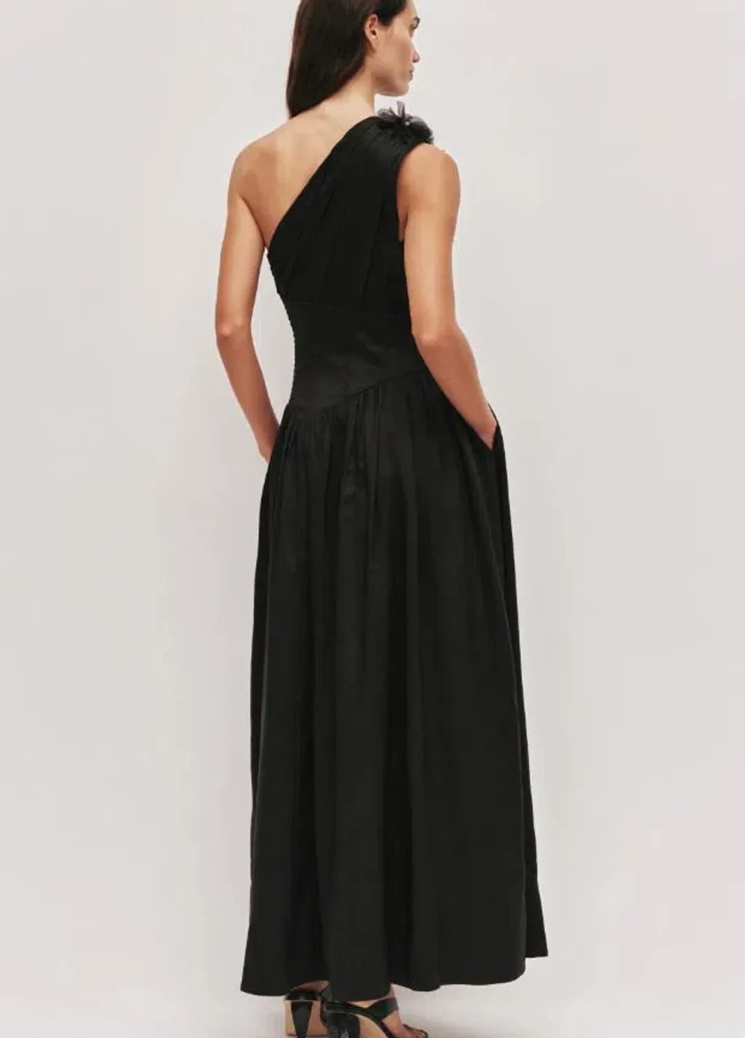Aje Demi Midi Dress in Black Size 10 for rent on The Volte - main image