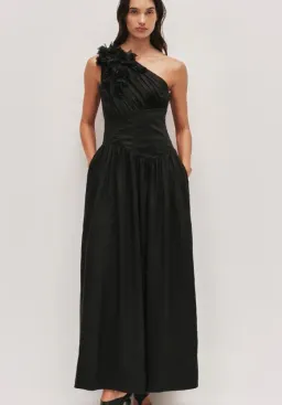 Aje Demi Midi Dress in Black Size 10 for rent on The Volte - image 1