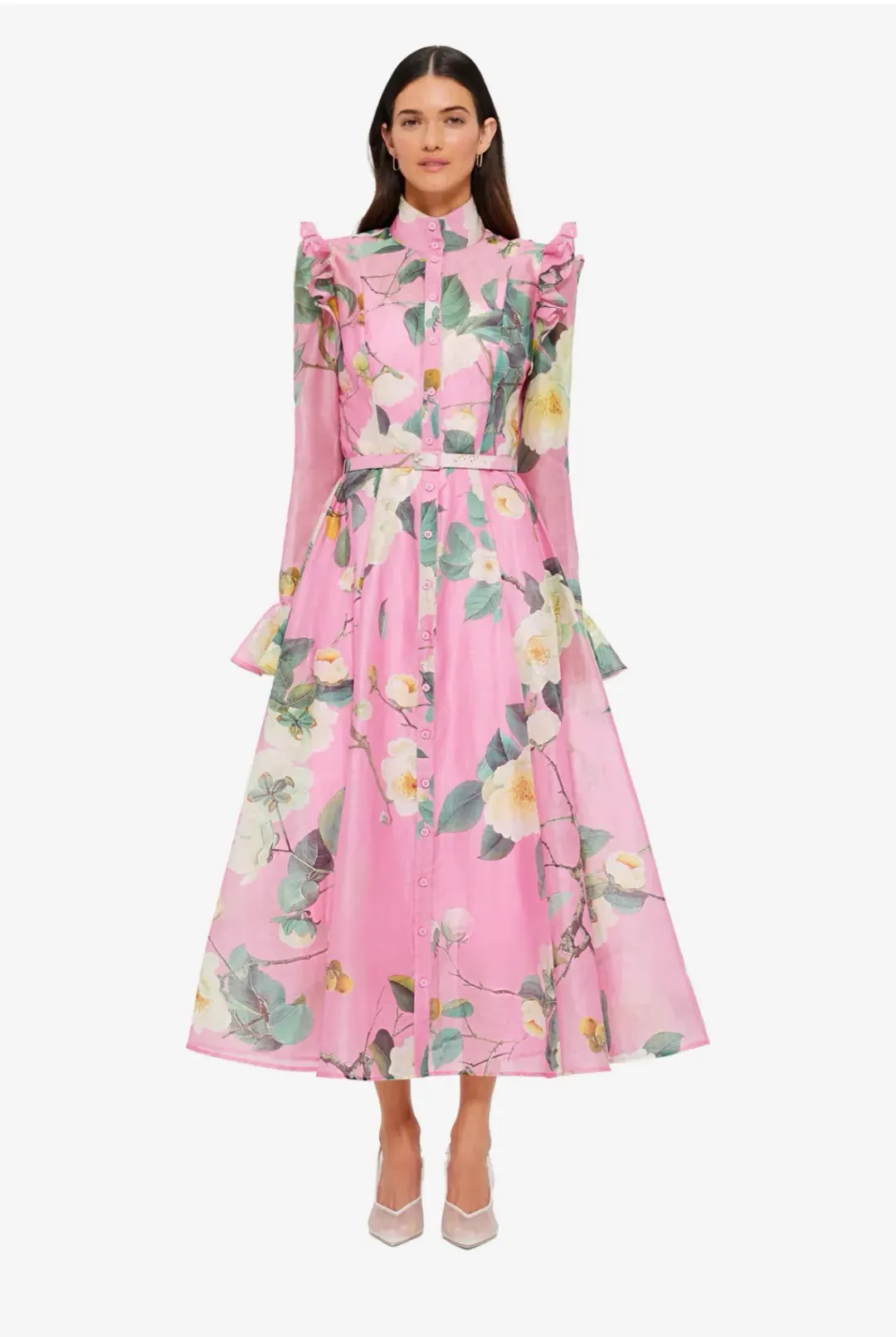 Leo Lin Katrina Butterfly Sleeve Pink Floral size 10 for rent on The Volte - main image