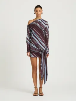 Benni Elise Mini Dress size 10 Midnight Stripe for rent on The Volte - image 3