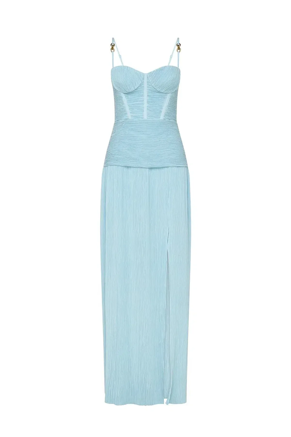 Manning Cartell Double Time Pleat Dress Maxi Acqua Spritz Size AU 6 - Image 3