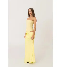Hntr The Label Huxley Gown in Lemon Size XS/AU6 for rent on The Volte - image 2