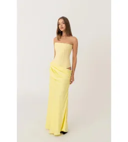 Hntr The Label Huxley Gown in Lemon Size L/AU12 for rent on The Volte - image 1