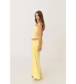 Hntr The Label Huxley Gown in Lemon Size L/AU12 for rent on The Volte - image 3
