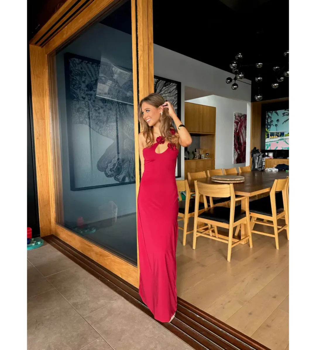 Maygel Coronel Celosia Dress in Red Wine One Size for rent on The Volte - main image