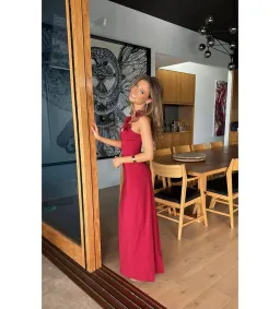 Maygel Coronel Celosia Dress in Red Wine One Size for rent on The Volte - image 2