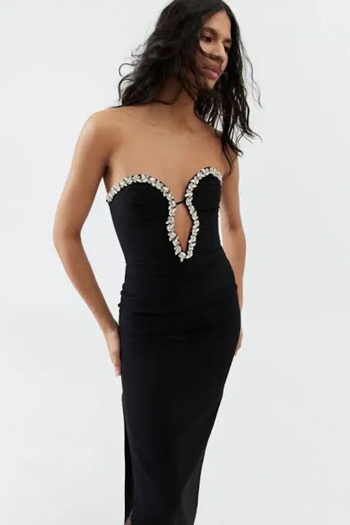 BARDOT Eleni Diamante Midi Dress in Black - Image 2