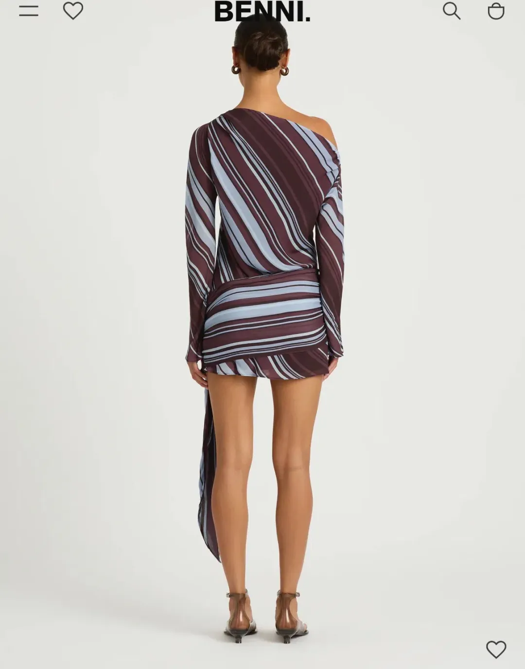 Benni Elise mini dress midnight stripe for rent on The Volte - main image
