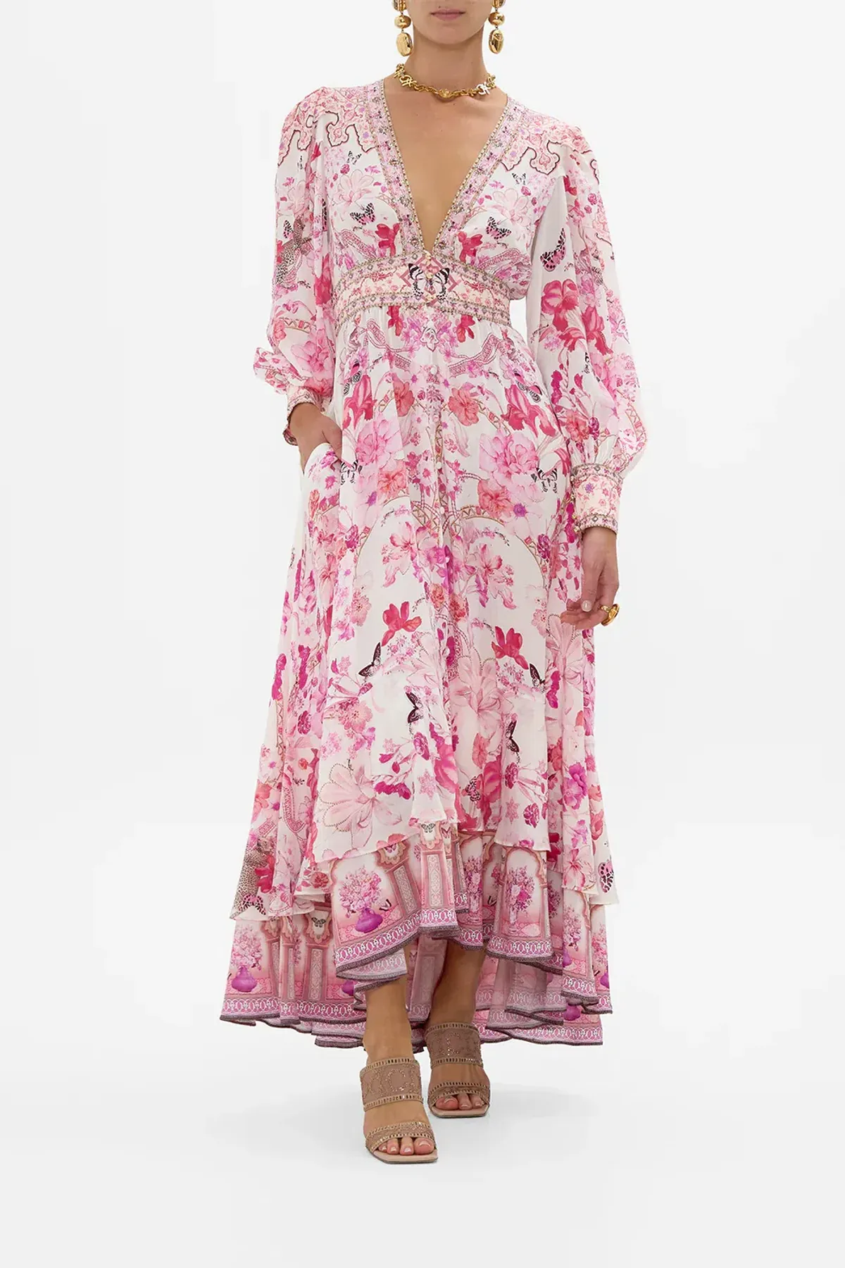 CAMILLA THE BOTANICAL NOVELLA LONG BUTTON FRONT DRESS SIZE XS - Image 1