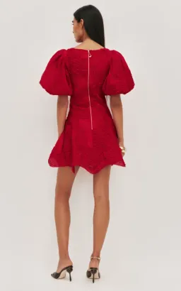 AJE Wave Mini Dress Scarlet red Size 12 for rent on The Volte - image 2