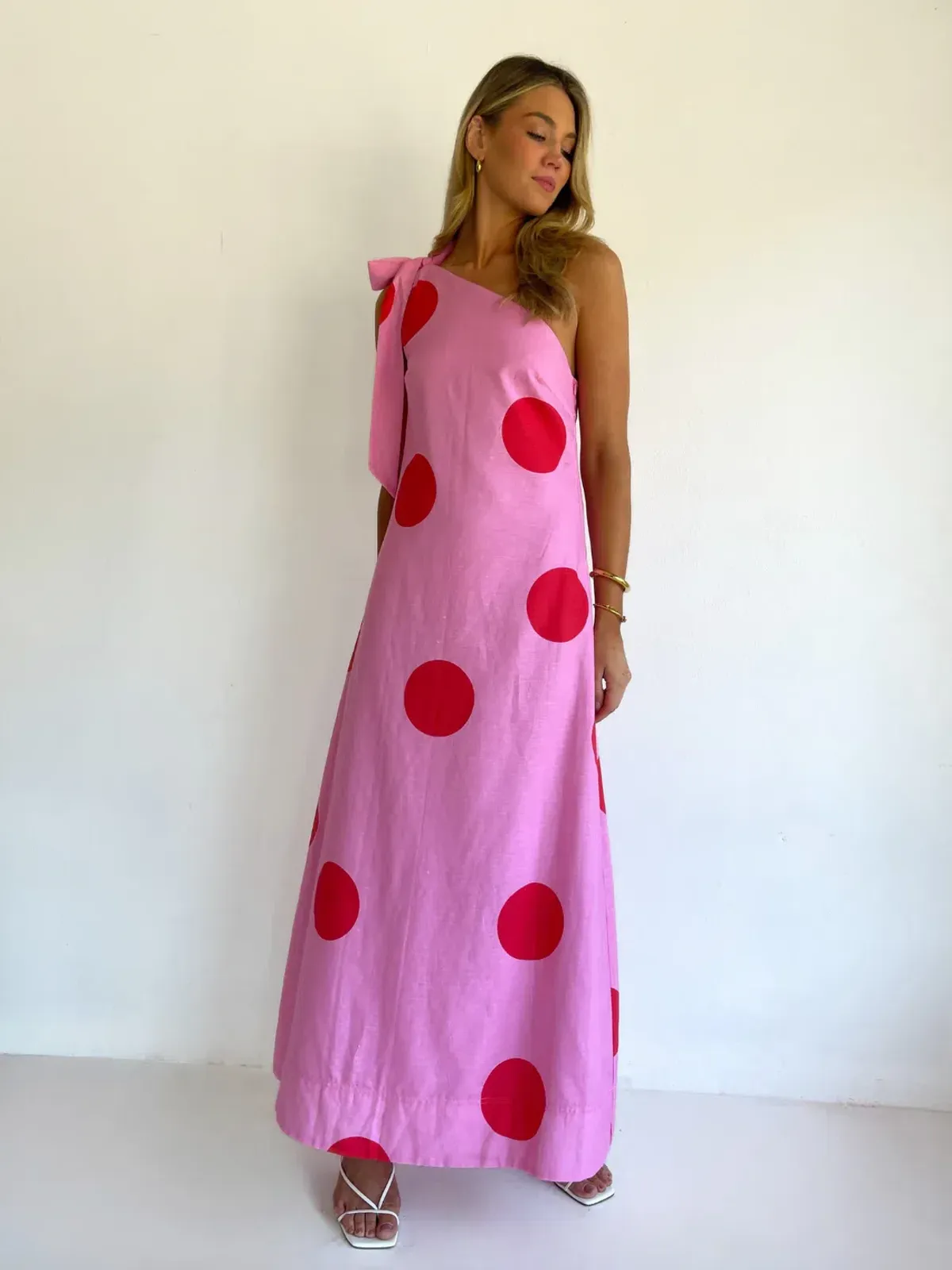 By Nicola Sorrento Maxi Pink/Red Polka / Size 12 - Image 1