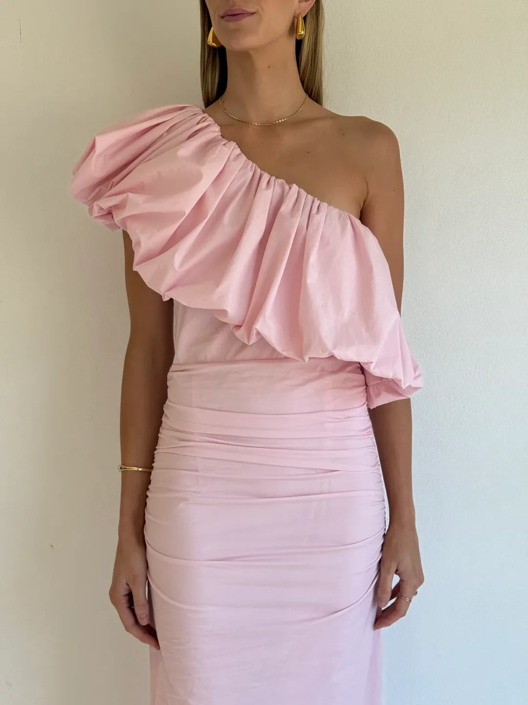 By Nicola Maya Maxi Dress In Powder Pink / Size 8 for rent on The Volte - main image