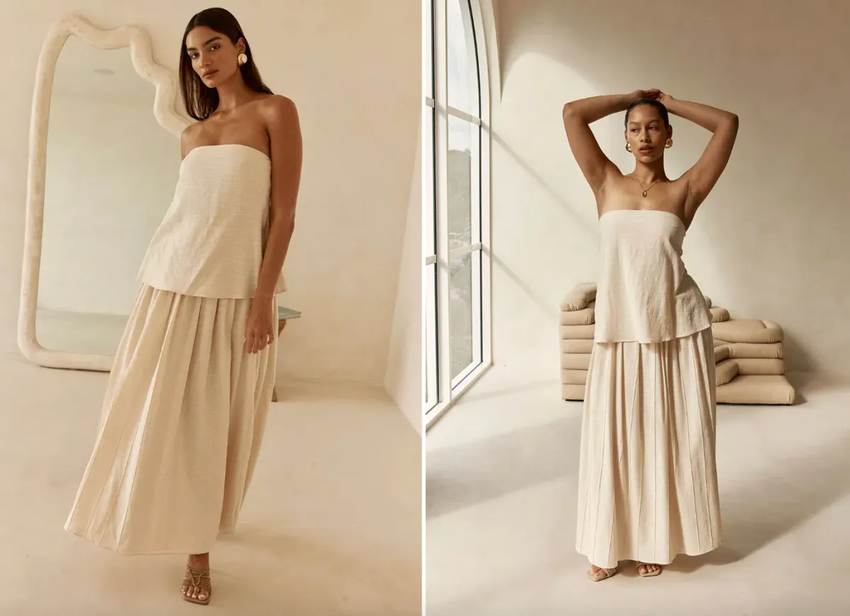 Sabo Skirt Aviana Maxi Dress Beige Size XS (6) - Image 2