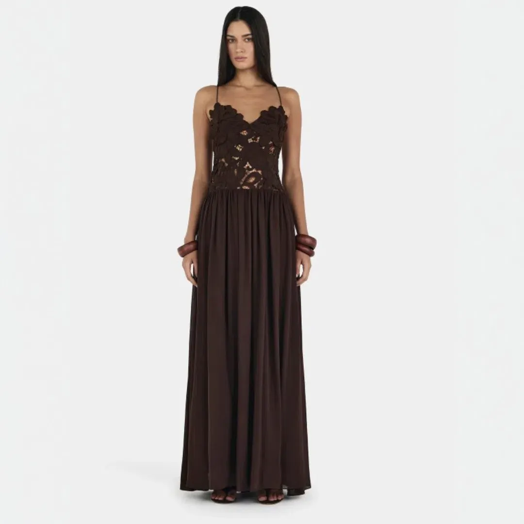 Hansen & Gretel Stephanie Maxi Dress Cedar Brown Size XL / 14 for rent on The Volte - main image