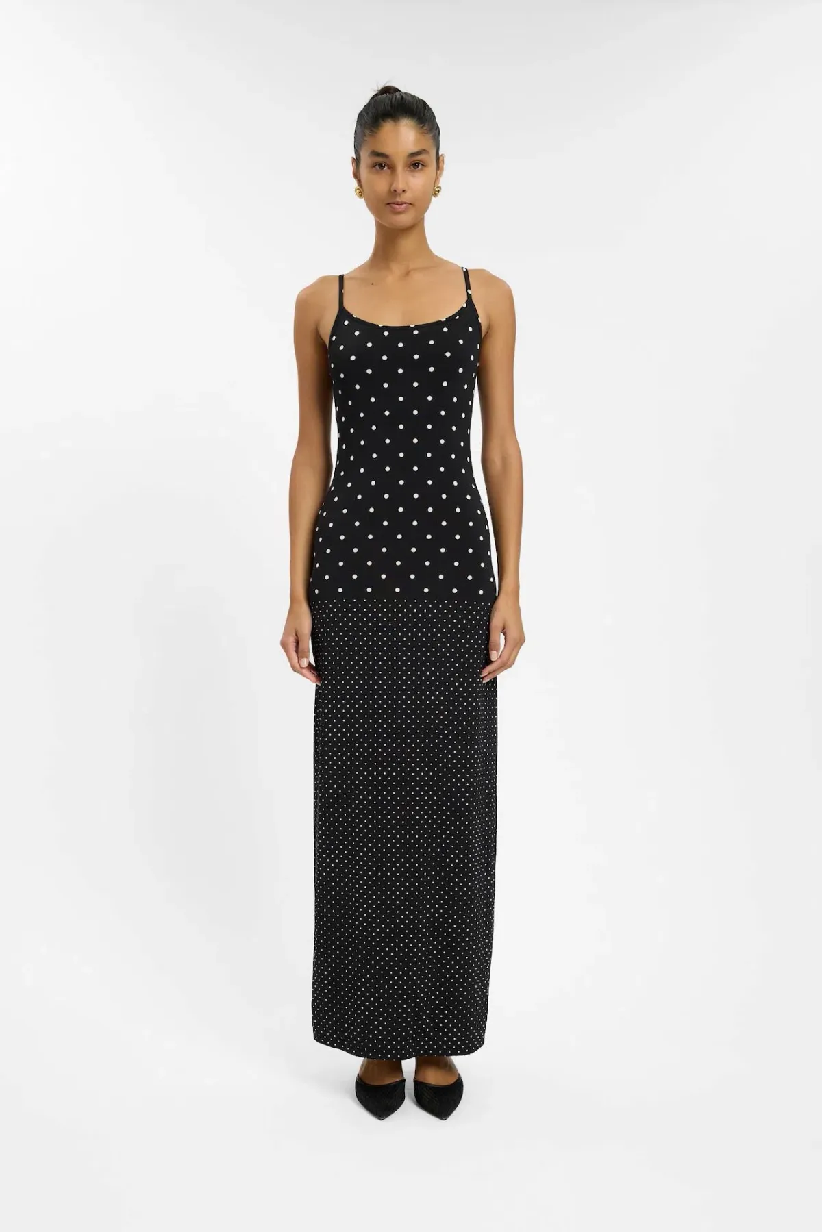 With Harper Lu Slip Maxi Dress in Black Polka Size S / AU 8 - Image 1