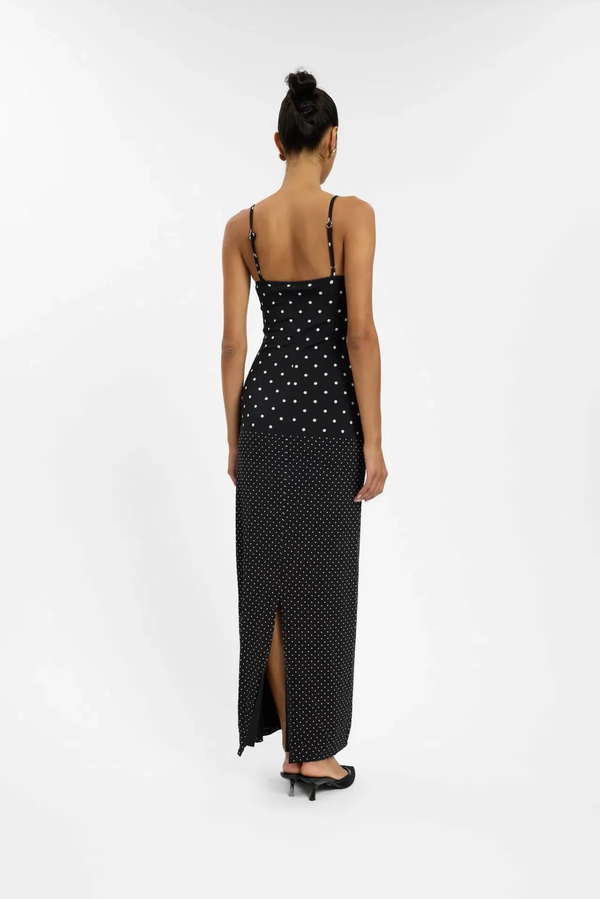 With Harper Lu Slip Maxi Dress in Black Polka Size S / AU 8 - Image 3