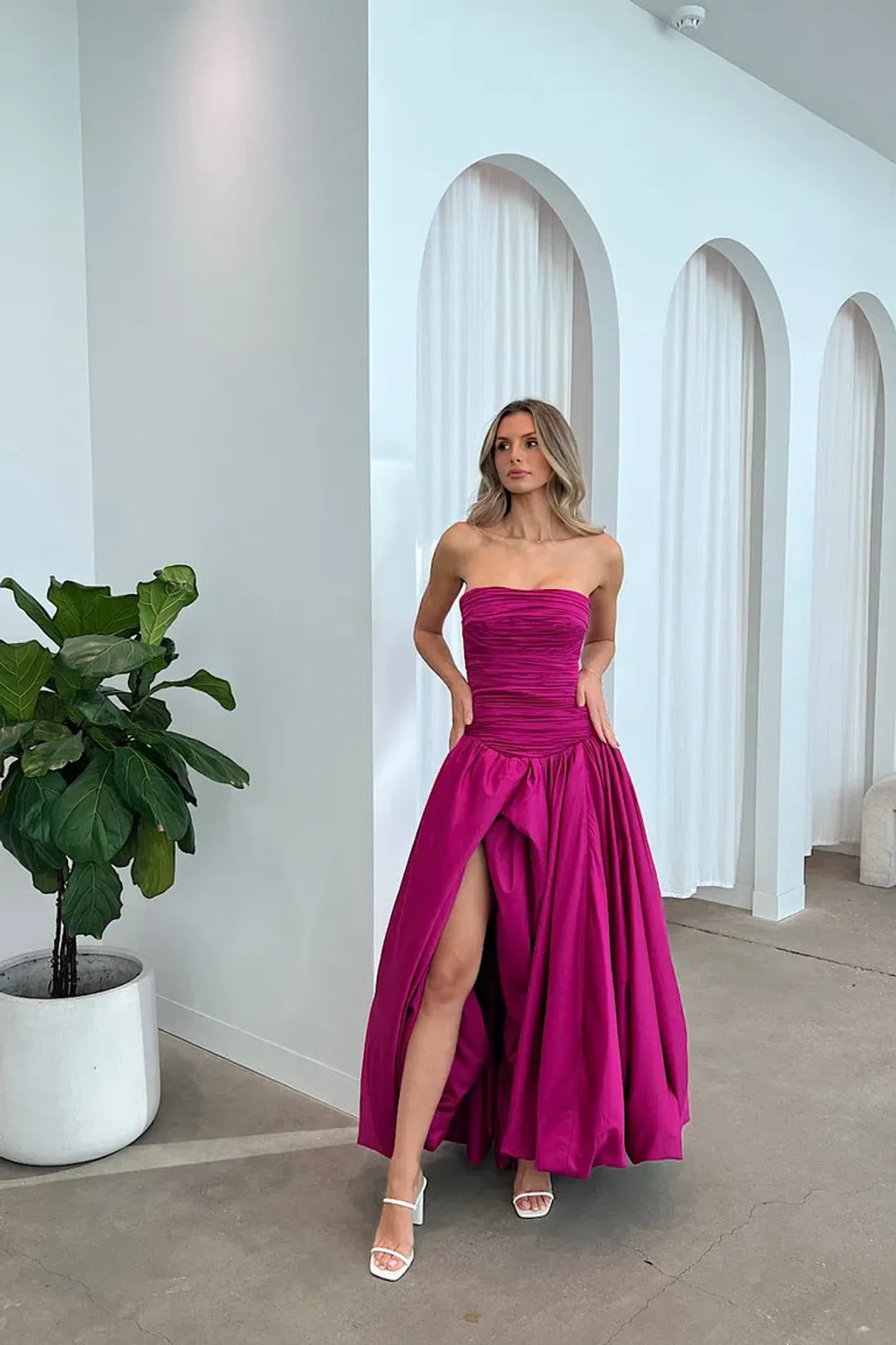 AJE Violette Bubble Hem Maxi Dress for rent on The Volte - main image