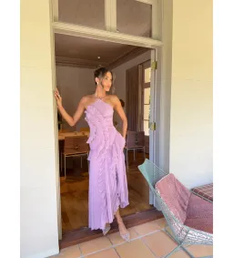 Amur Lorelie Halter Gown in Water Hyacinth SIze US2/AU6 for rent on The Volte - image 2