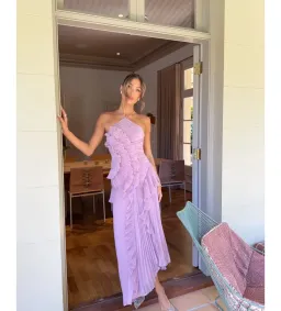 Amur Lorelie Halter Gown in Water Hyacinth SIze US6/AU10 for rent on The Volte - image 1