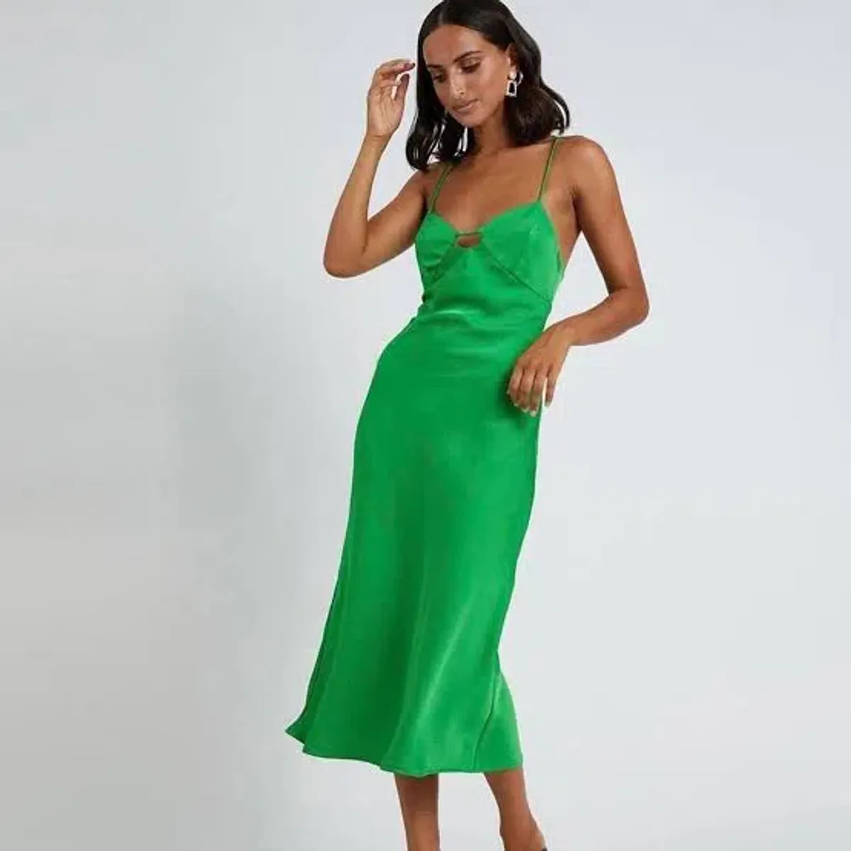 By Johnny Isla Cut Out Bias Midi Dress for rent on The Volte - main image