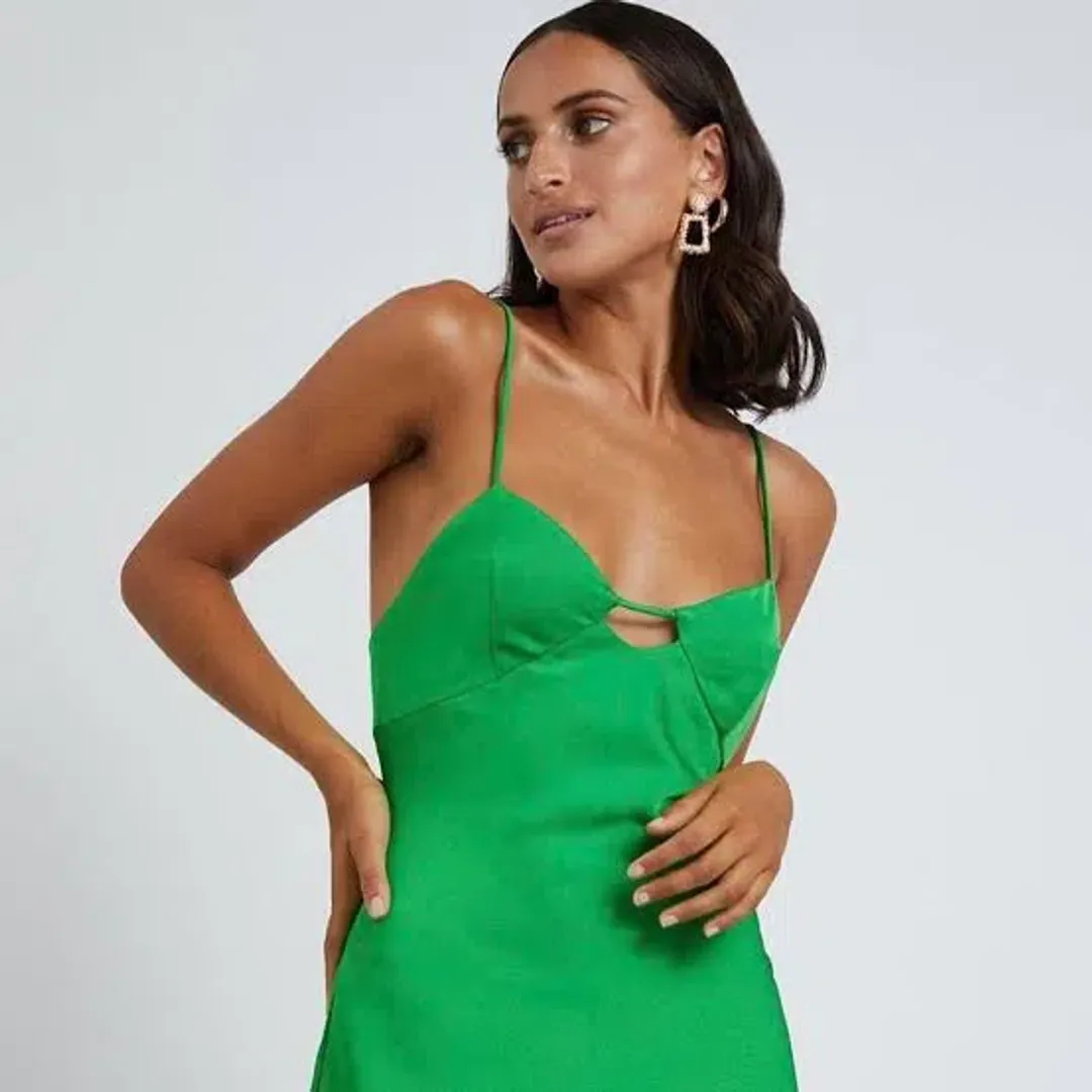 By Johnny Isla Cut Out Bias Midi Dress for rent on The Volte - main image