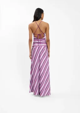 WITH HARPER LU - HALTER MAXI DRESS | VIOLET STRIPE | XL for rent on The Volte - image 4