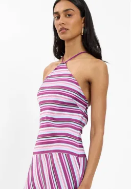 WITH HARPER LU - HALTER MAXI DRESS | VIOLET STRIPE | XL for rent on The Volte - image 5