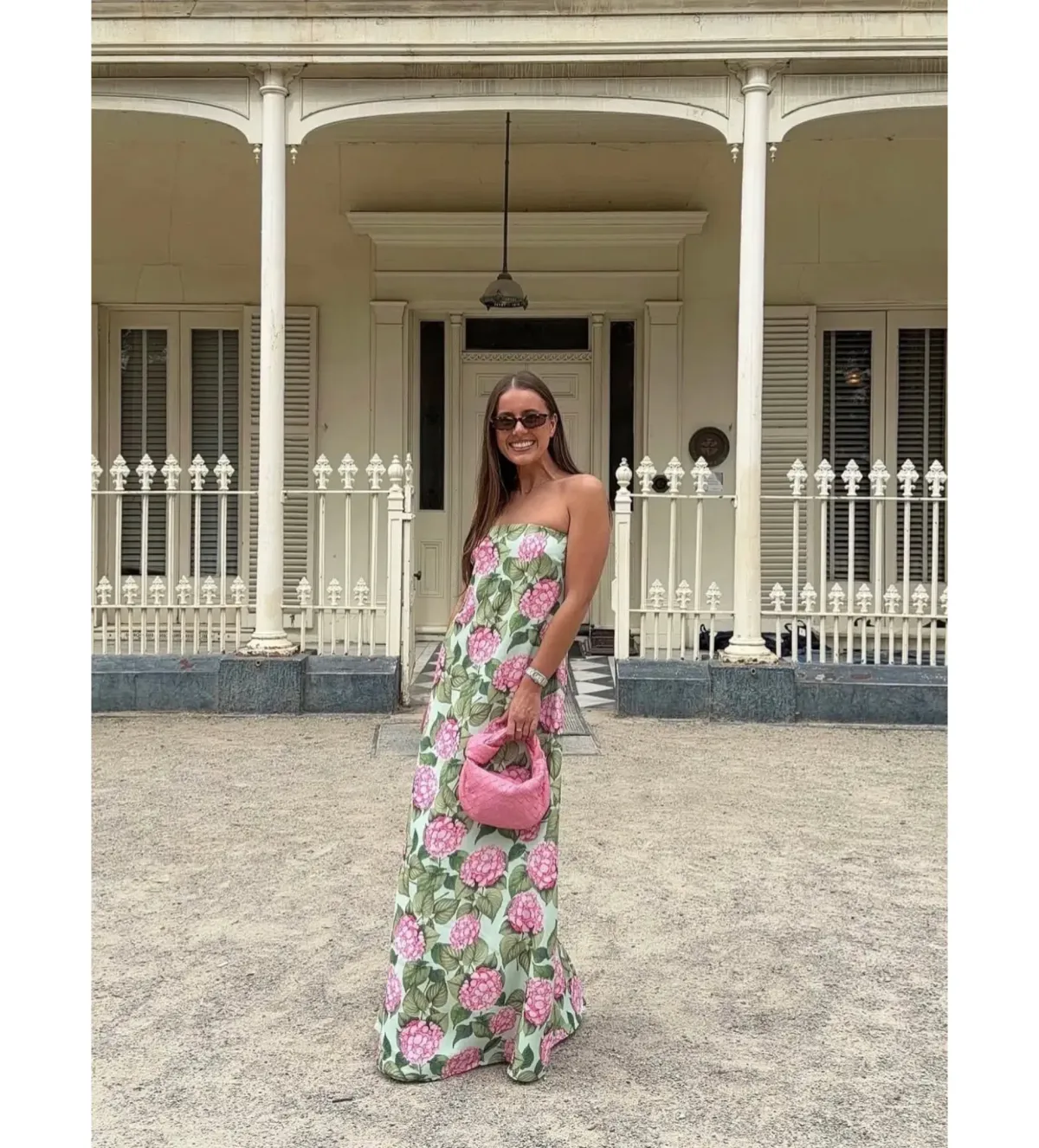Palm Noosa Alessia Maxi Dress in Pink Jardin Size AU 12 - Image 1