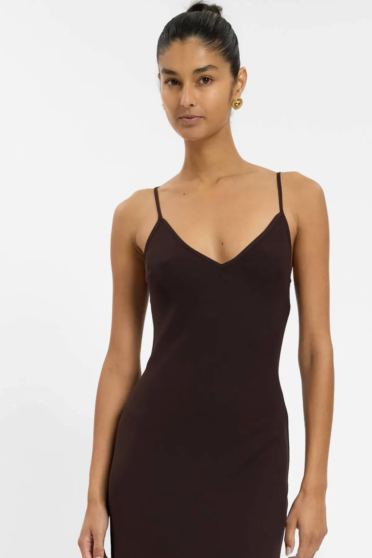 With Harper Lu Georgette Maxi Dress in Chocolate Brown Size M / AU 10 - Image 2