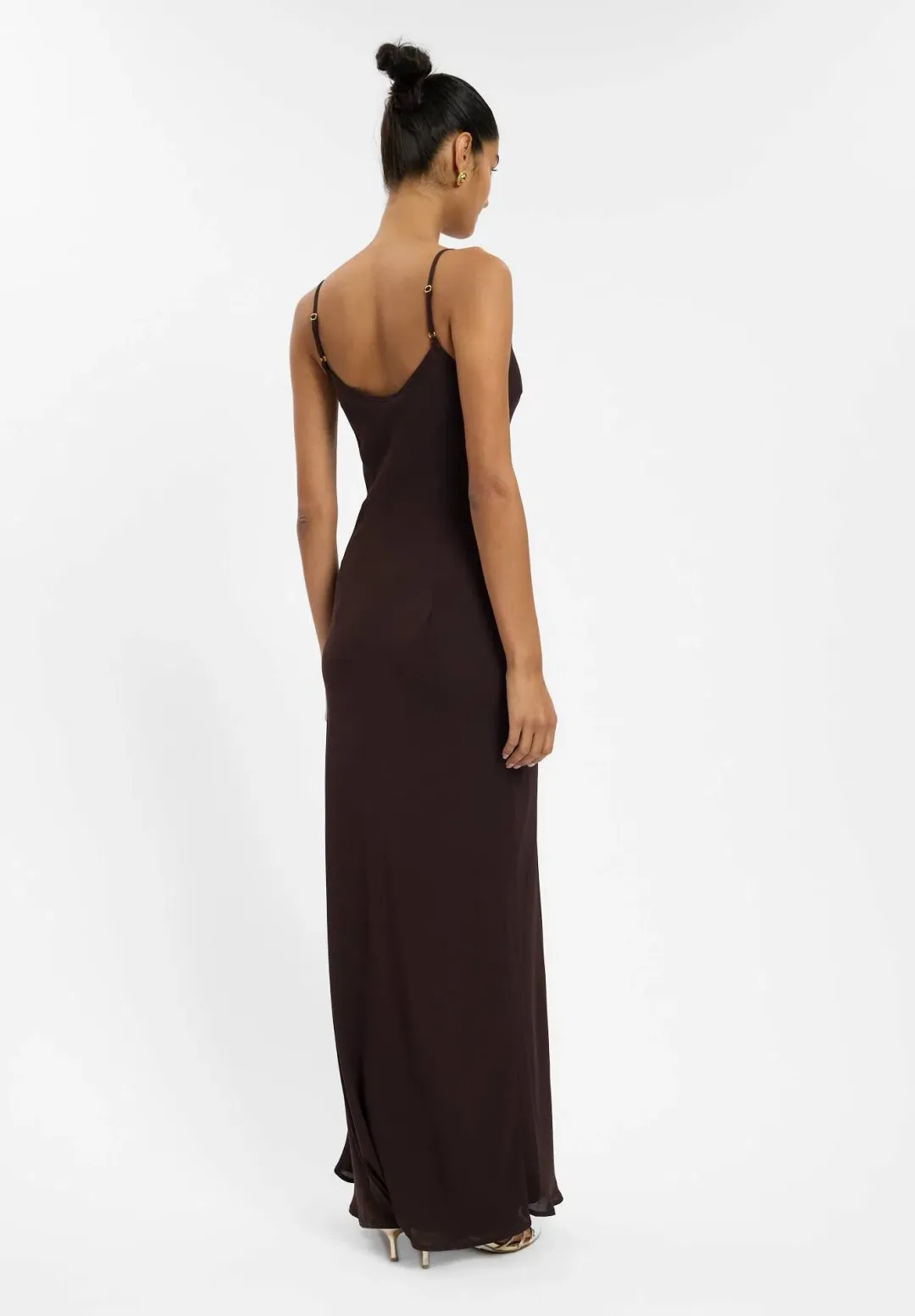 With Harper Lu Georgette Maxi Dress in Chocolate Brown Size M / AU 10 for rent on The Volte - main image