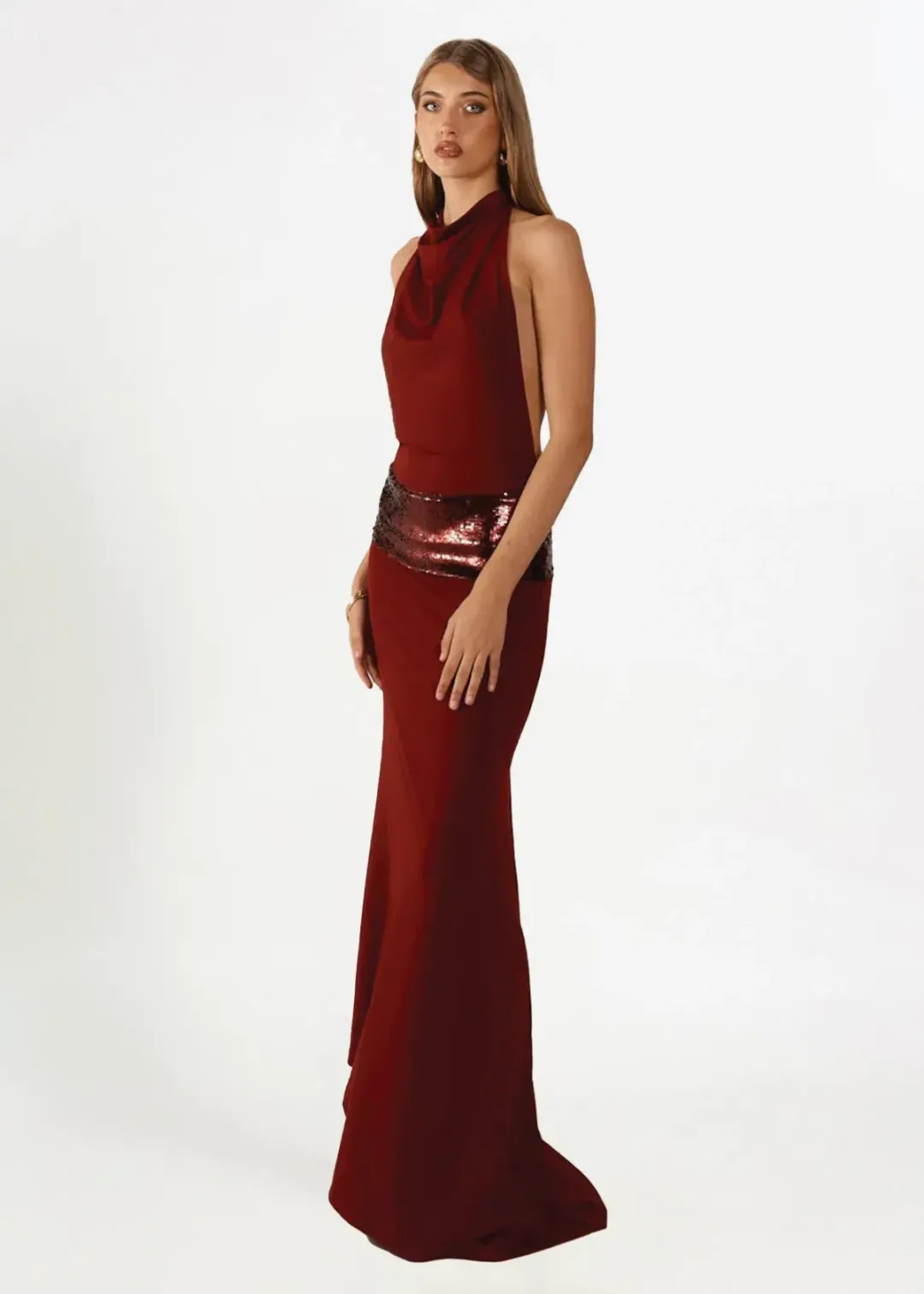 Ance Gria Adele Sequin Dress Wine Size Small S 8 for rent on The Volte - main image