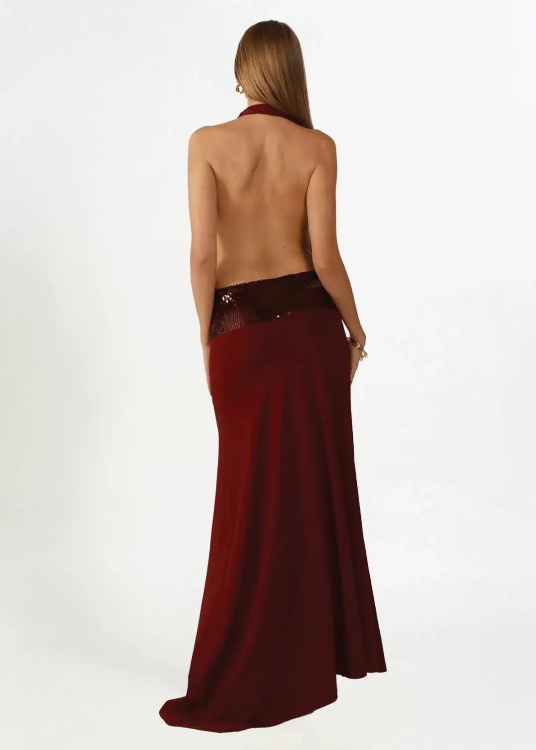 Ance Gria Adele Sequin Dress Wine Size Small S 8 for rent on The Volte - main image