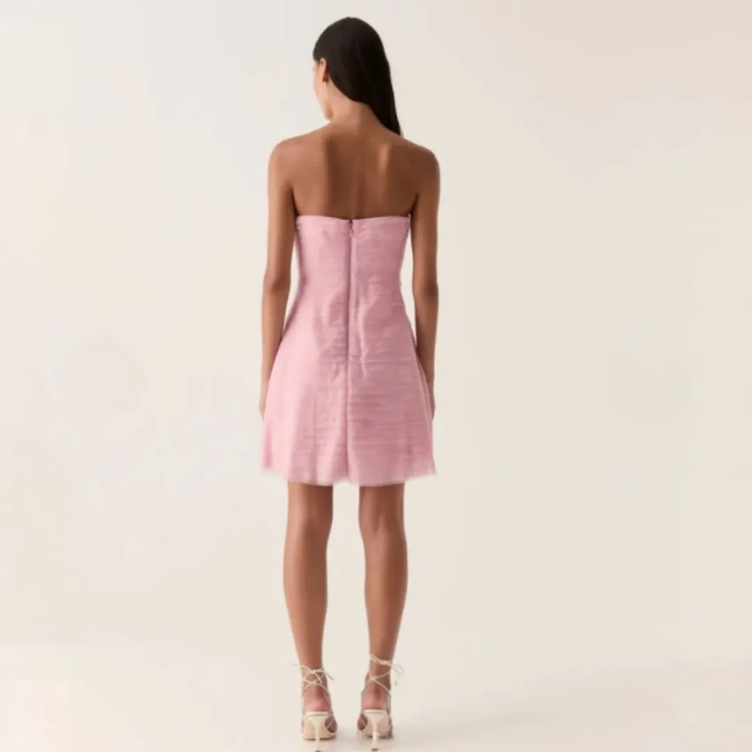 AJE Soundscape Mini Dress - Chalk Pink Size 8 for rent on The Volte - main image