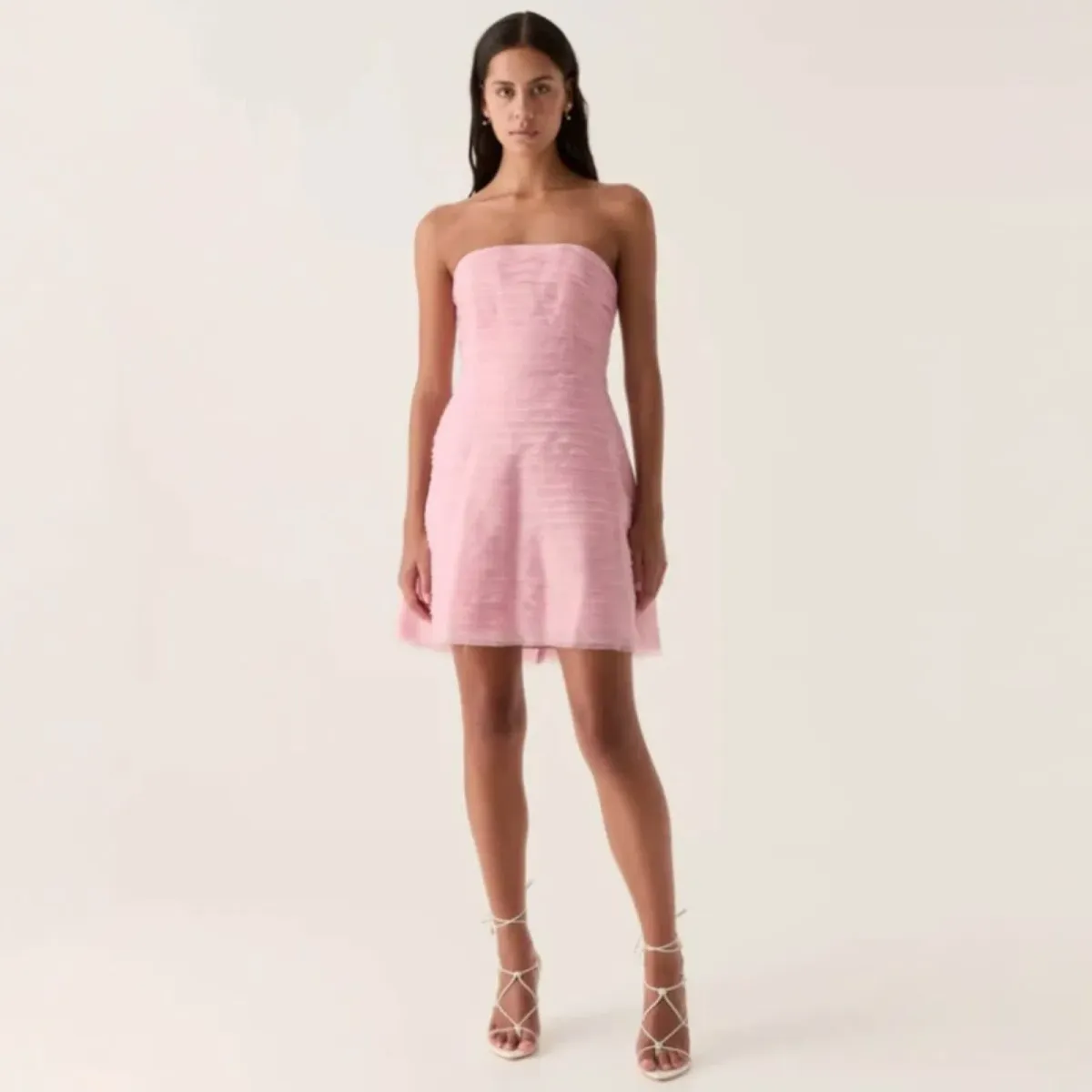 AJE Soundscape Mini Dress - Chalk Pink Size 8 - Image 1