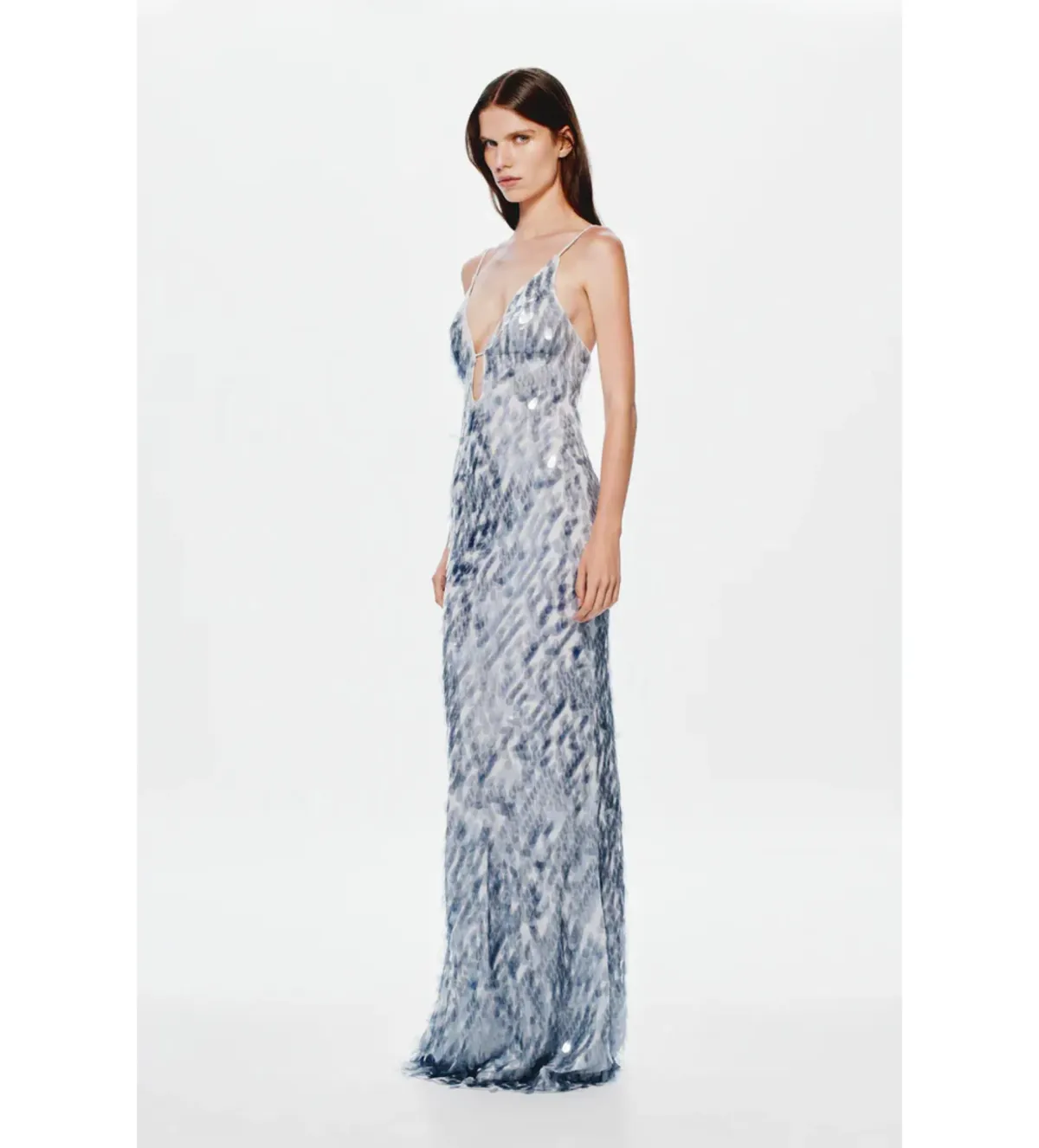 Misha Sapphire Sequin Maxi Dress in Dove Grey Size XXS/AU4 - Image 2