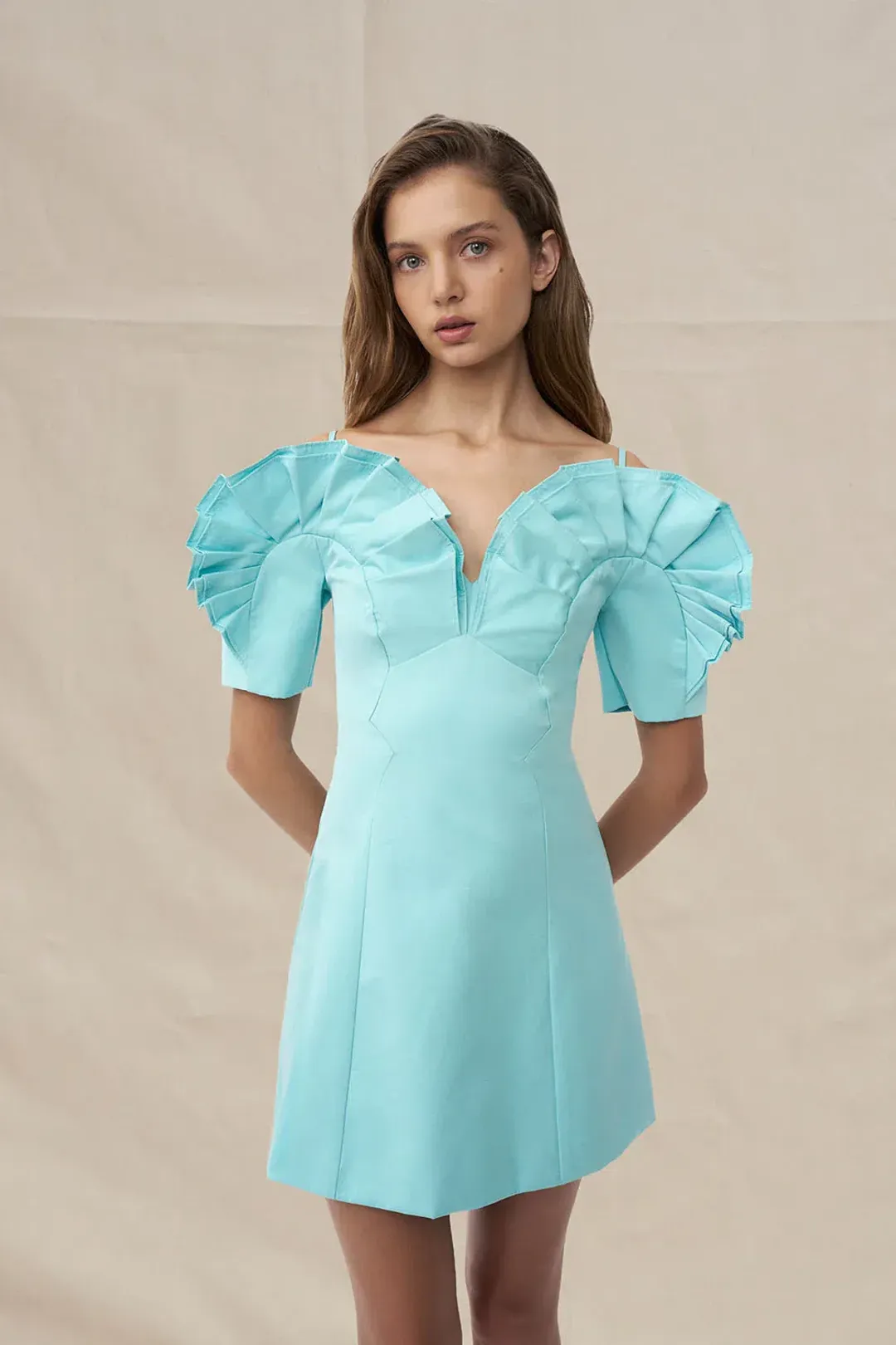 Ramira Off Shoulder Mini Dress by By Johnny Size 8 for rent on The Volte - main image