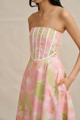 Azalia Floral Strapless Dress by By Johnny Size 8 for rent on The Volte - image 2