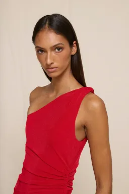 Carmine One Shoulder Dress by By Johnny Size 8 for rent on The Volte - image 2