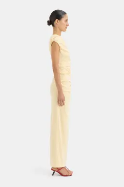 Sir The Label Giacomo Gathered Maxi Dress Gown In Butter | Size AU 12 for rent on The Volte - image 8