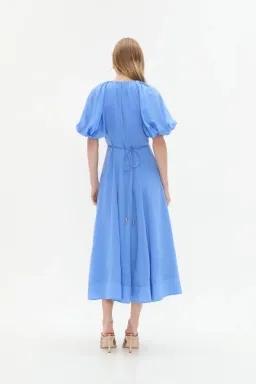 💙 AJE Alma Midi Dress – Mist Blue – Size 12 (AU) 💙 Satin-type Finish for rent on The Volte - image 3