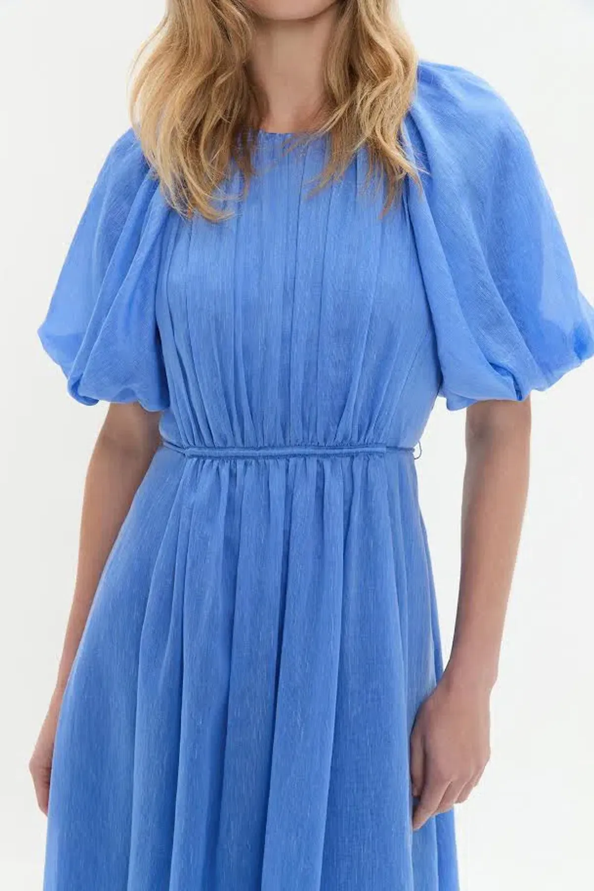 💙 AJE Alma Midi Dress – Mist Blue – Size 12 (AU) 💙 Satin-type Finish - Image 6